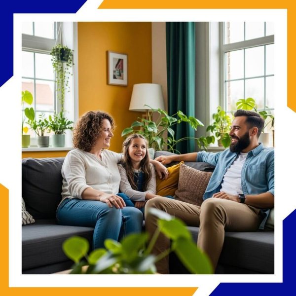 family in home