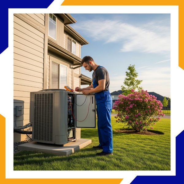 Looking at HVAC unit outside of a home
