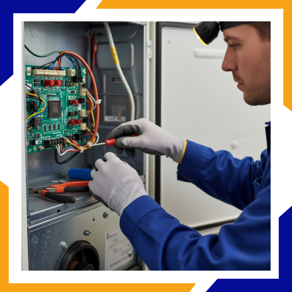 technician performing heating repair
