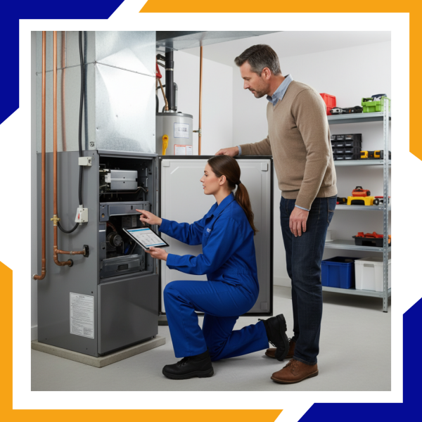 2 Heating Repair in Severance running furnace test with homeowner