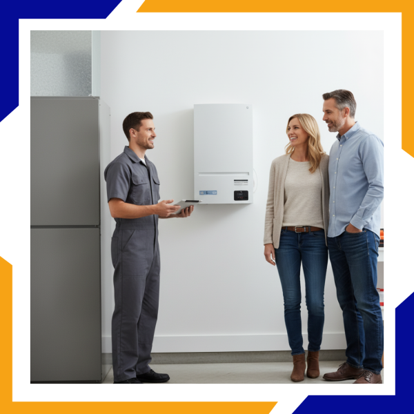 Greeley 3 discussing heating solutions with homeowners