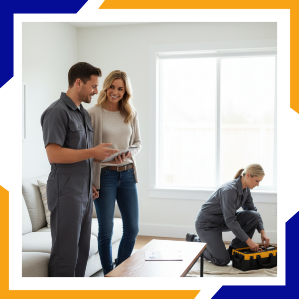 Greeley 4 technician with homeowner