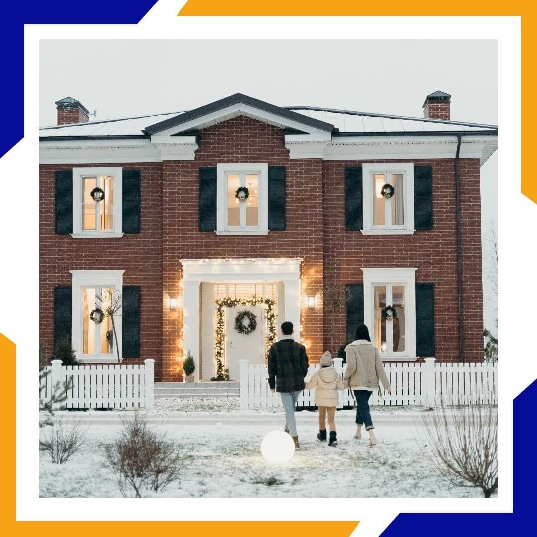 suburban home during winter
