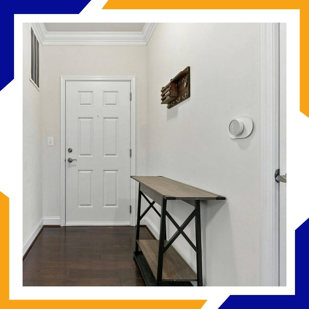 thermostat on entryway wall